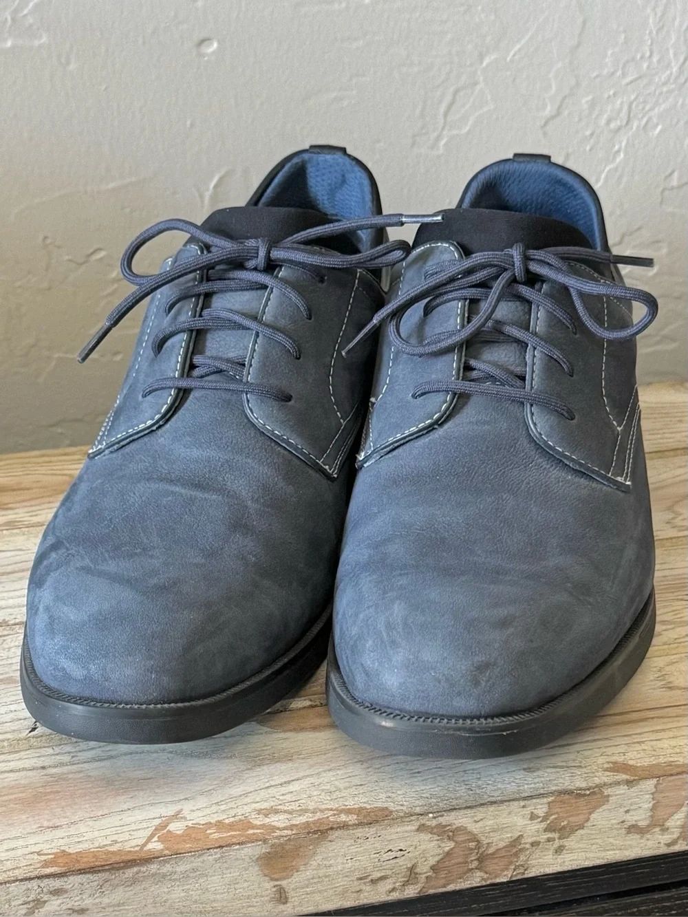 Johnston & Murphy Men's XC4 Elkins Plain Toe Navy Nubuck Oxfords Size 11